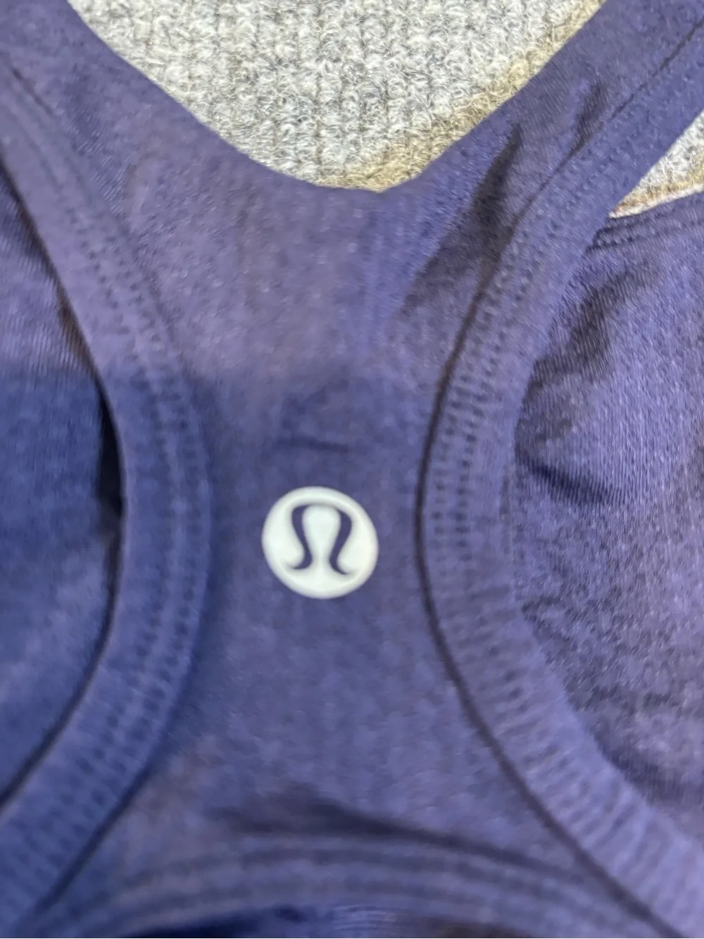 Lululemon Get Fit Tank Built In Bra Heathered Indigo Navy Racerback Size 6